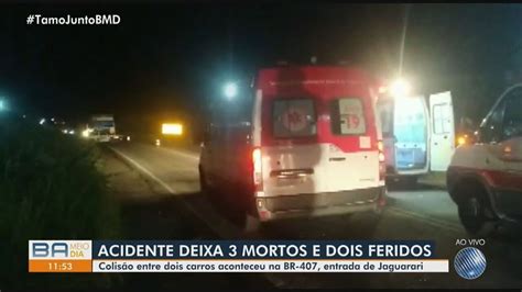 Três pessoas morrem e duas ficam feridas após batida entre carros no