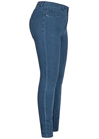 Only Carmakoma Damen Curvy Push Up Skinny Jeans 3 Pockets High Waist Noos Med Blau Denim