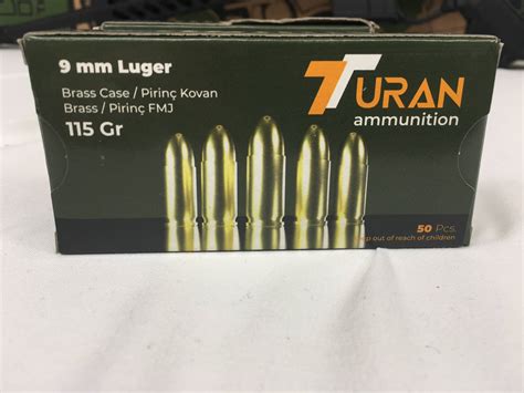 Turan 9mm Brass Cased Fmj 115 Grain Case Of 1 000 Rounds New Brass Not Just Ammo