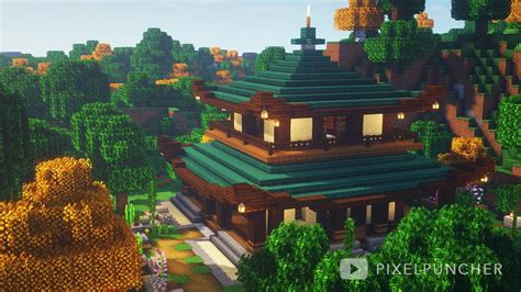 MINECRAFT How To Build A Japanese House Japanese Temple YouTube