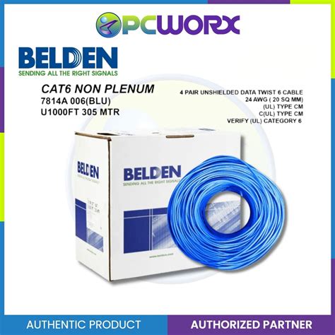 Belden Cat Utp Cable Blue Indoor Meters Pn A Shopee Philippines