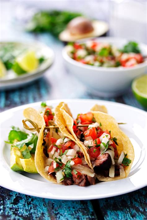 Tequila And Lime Steak Tacos With Fresh Pico De Gallo