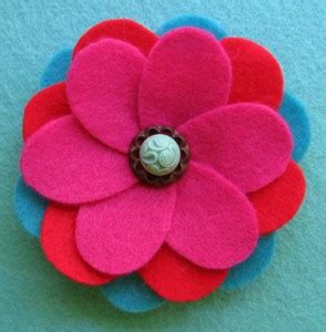 Patr N Y Tutorial Para Hacer Una Flor De Fieltro Broches De Fieltro