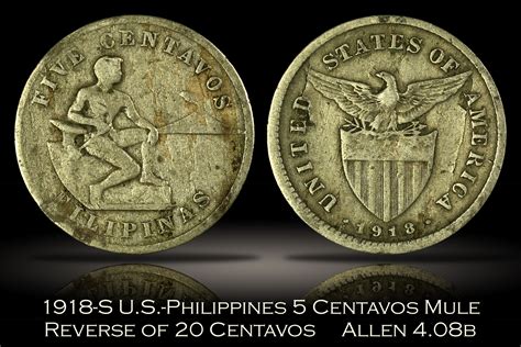 Michael Kittle Rare Coins 1918 S Us Philippines Five Centavos Mule