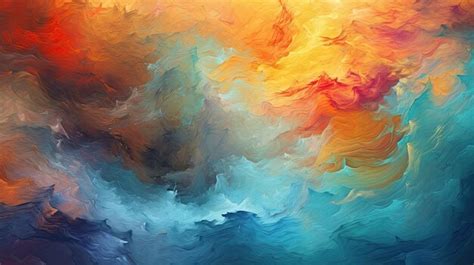 Premium Ai Image Abstract Colorful Oil Painting Background