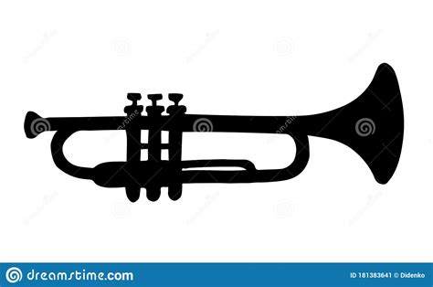 Musical Instrument Trumpet Vector Drawing Stock Vector Illustration