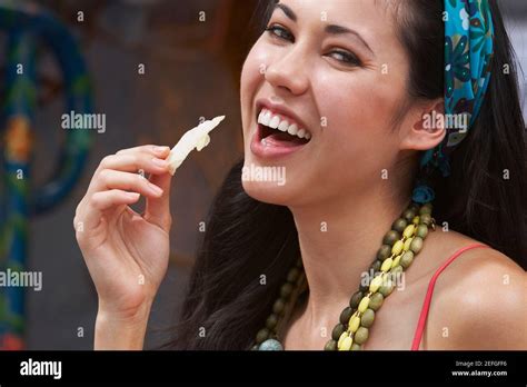 Woman Eating Potato Chips Hi Res Stock Photography And Images Alamy