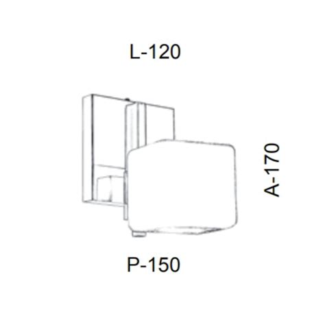 Arandela Simples Vidro Quadrado X X Cm Metal E Cubo Xg Old