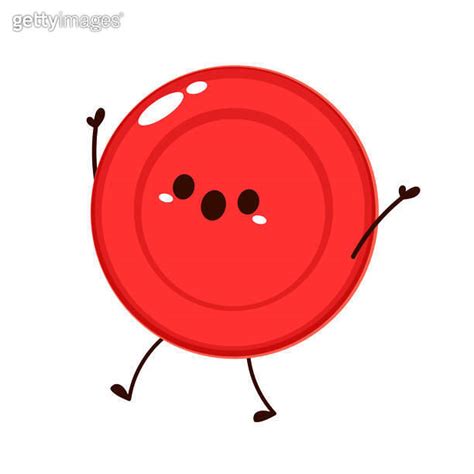 Red Blood Drop Cartoon Character Vector Illustration Flat Design