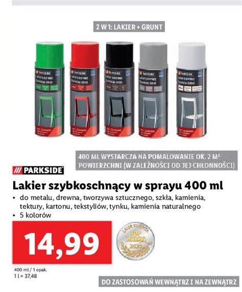 Lakier w sprayu biały Parkside cena promocje opinie sklep Blix pl