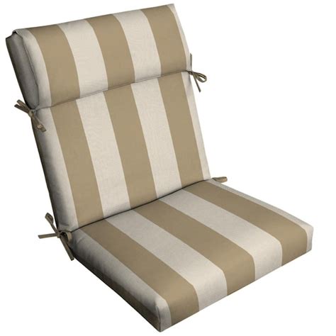 Allen Roth 20 In X 21 In Herringbone Cabana Stripe Wheat High Back Patio Chair Cushion At