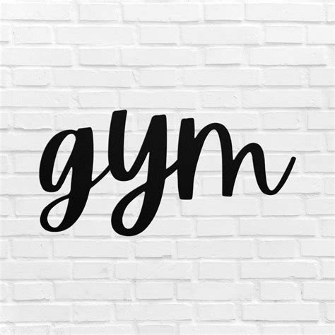 Gym Metal Sign Word Wall Art Gym Script Word Art Decor T Outdoor