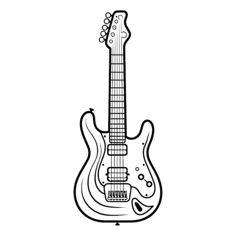 Guitarra El Ctrica Aislada Sobre Un Fondo Blanco En Estilo Doodle