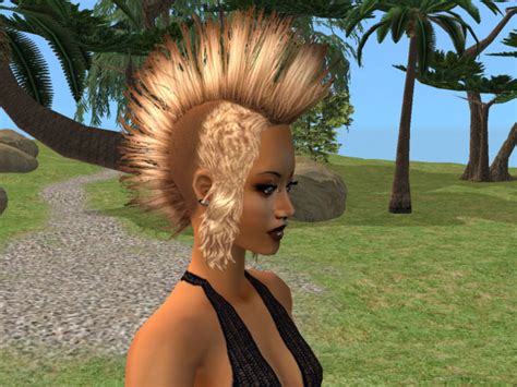 Mod The Sims Pack Extreme Mohawk For Both Gender With Optional Bangs New Mesh