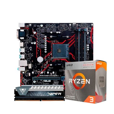 Kit Upgrade Amd Ryzen 3 3200g Placa Mae Asus Prime B450m Gamingbr Memória Ram 8gb Ddr4