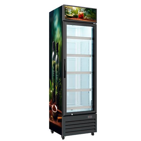 Upright Display Chiller Standing Cooler Single Door Refrigerator Glass Doors Display Chiller