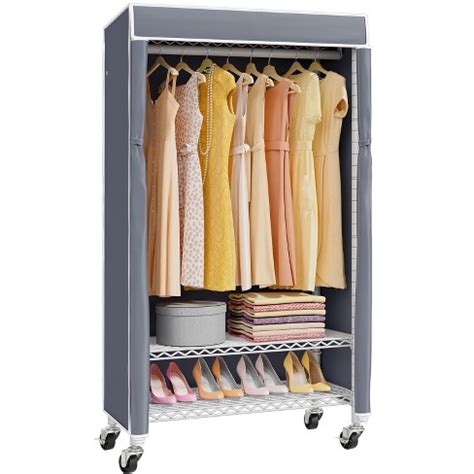 Vipek X1c Plus Rolling Clothes Rack With Cover Portable Closet, White ...