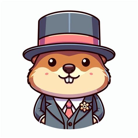 Premium Vector Cute Groundhog With Hat Cartoon Vector On White Background