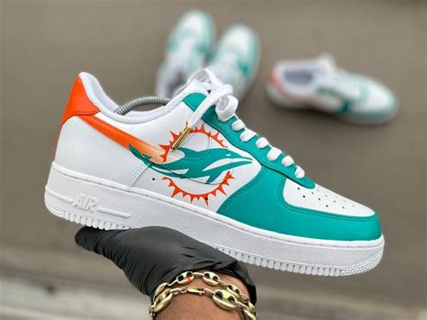 Custom Miami Dolphin Themed Air Force 1s Kiauns Customs Llc Natural