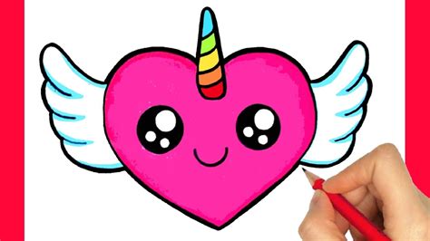 How To Draw Un Corazon Con Alas Kawaii Youtube