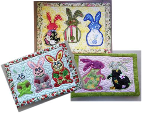 Easter Bunny Mug Rug Set 2 Sizes Products SWAK Embroidery