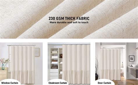 Bttn Extra Long Linen Shower Curtain 72x84 Inch Long