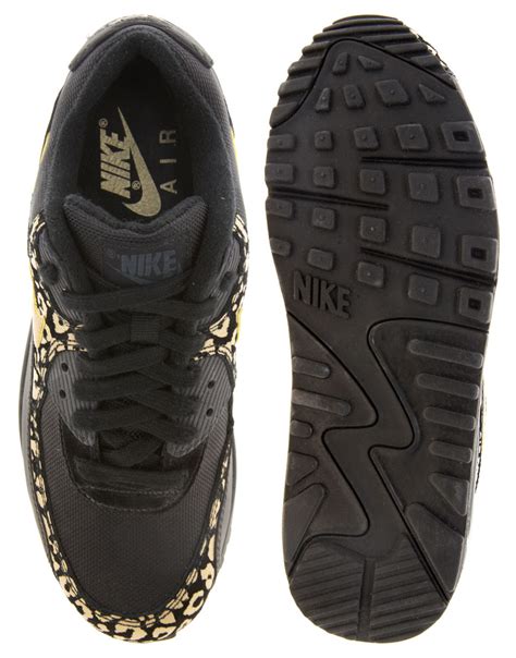 Nike Leather Air Max 90 08 Gold Leopard Sneakers in Black - Lyst