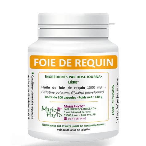 Foie De Requin 200 Capsules Marie Phyto