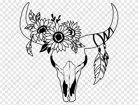 Cow Skull Svg Bundle Bull Skull Floral Svg Cow Skull Svg Flower | The ...