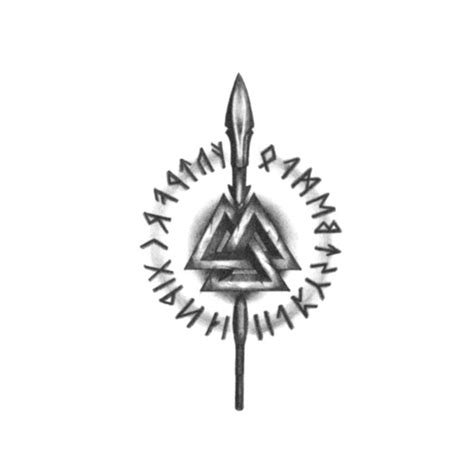 Gungnir Tattoo Spear Of Odin Tattoo Gungnir Temporary Tattoo