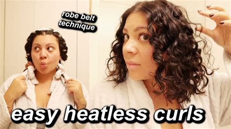 Easy Overnight Heatless Curls Using A Robe Belt For All Hair Types