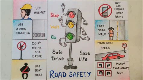 The Road Safety Poster Is Written In Different Languages