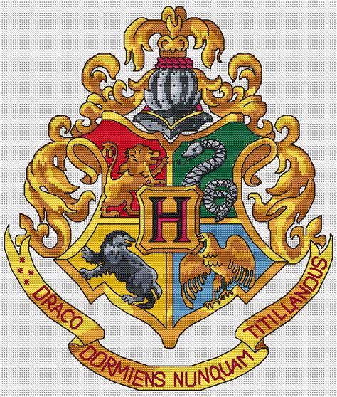 Free Hogwarts Crest Cross Stitch Chart The World In Stitches