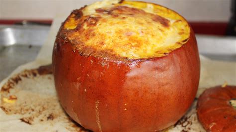 Calabaza Rellena De Arroz Y Gambas