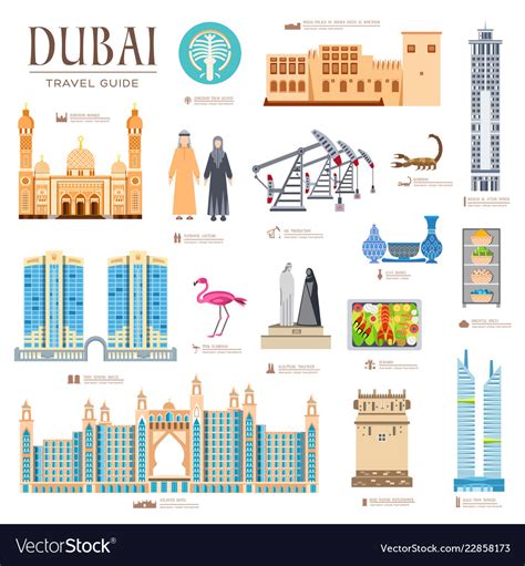 Dubai Brochure Cards Set Country Template Vector Image