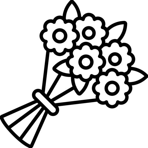 Flower Bouquet Icon Style 20879555 Vector Art At Vecteezy