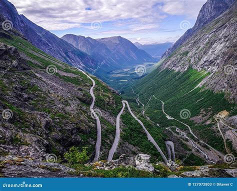 Trollstigen View Norway Stock Image Image Of Roads 127072803