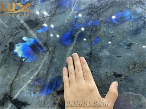 Luxury Madagascar Labradorite Lemurian Blue Granite Slabs From China