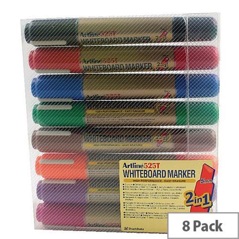 Artline In Whiteboard Markers Bullet Chisel Tip Assorted Colours