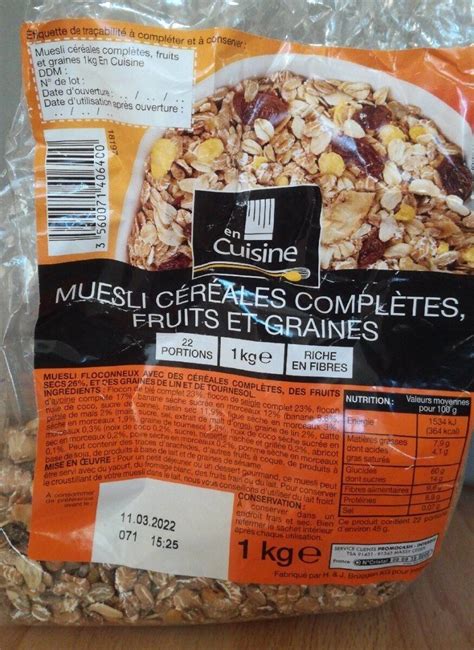 M Esli C R Ales Compl Tes Fruits Et Graines En Cuisine Kg