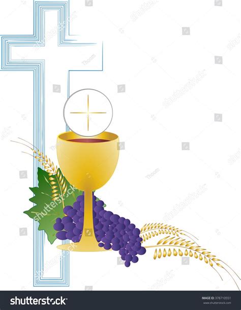 Eucharist Symbol Bread Wine Chalice Host Stock Vector Royalty Free