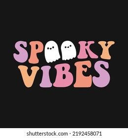 Spooky Halloween Retro Wavy T Shirt Design Stock Vector Royalty Free