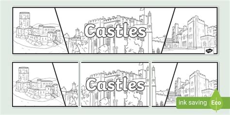 Castles Colouring Display Banner Teacher Made Twinkl