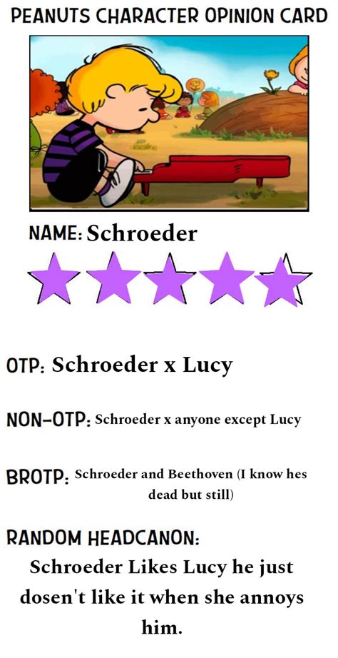 Peanuts character opinion card #7 Schroeder by curedavid on DeviantArt