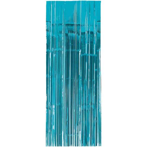 Caribbean Blue Metallic Foil Curtain Discount Party Warehouse