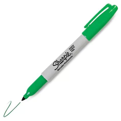 Marcador Sharpie Punta Fina Permanente Verde Caja X12 Unid En Venta En