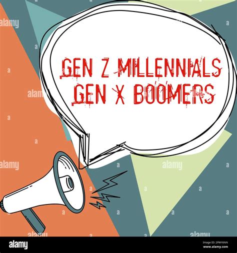 Handwriting Text Gen Z Millennials Gen X Boomers Internet Concept