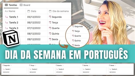 Notion Template Dia Da Semana Em Portugu S Youtube