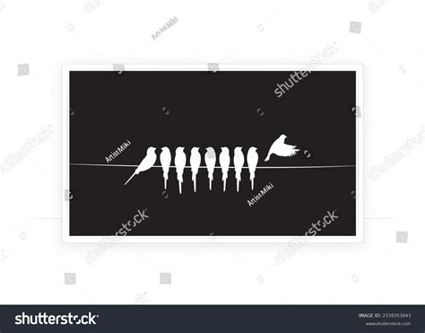 Birds Silhouettes On Wire Vector Birds Stock Vector Royalty Free