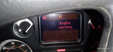 Engine Warning Stopshutdown Engine On Instrument Panel On Highway